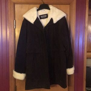 NWOT faux suede and fur coat